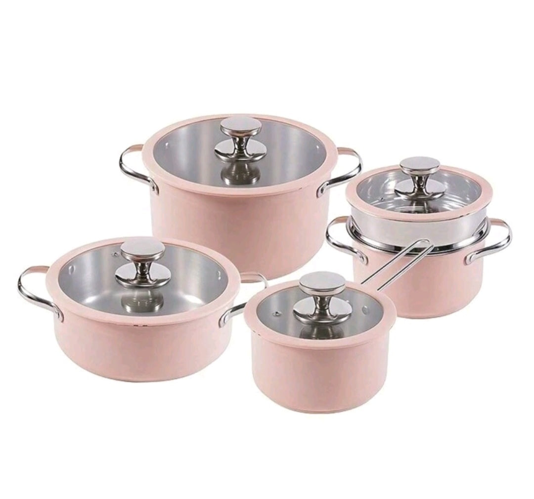 1 Set 304 Stainless Steel Ceramic Coated Pot Set